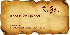Kosik Zsigmond névjegykártya