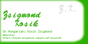 zsigmond kosik business card
